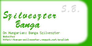 szilveszter banga business card